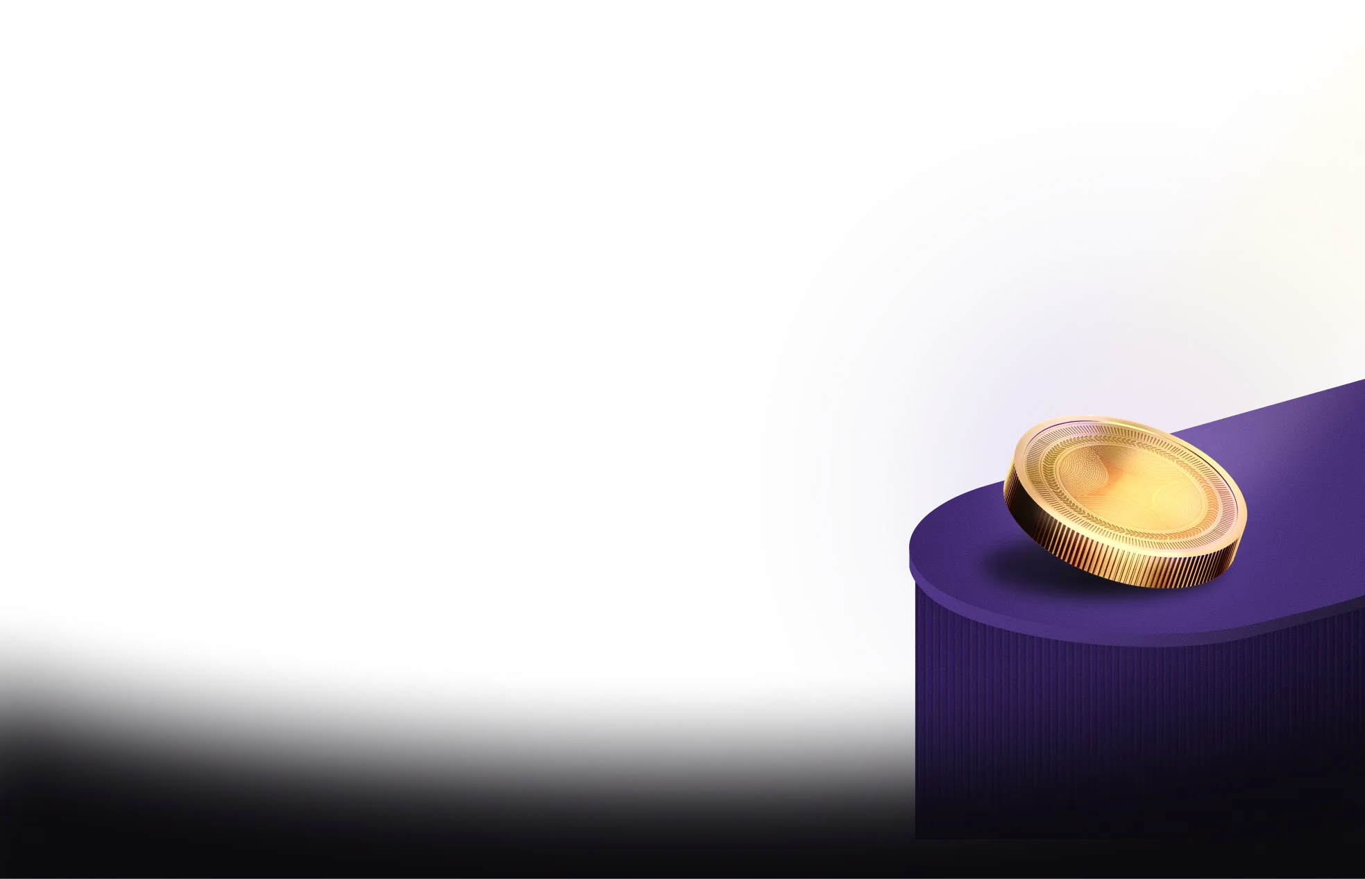 24k Gold Coin on pedestal